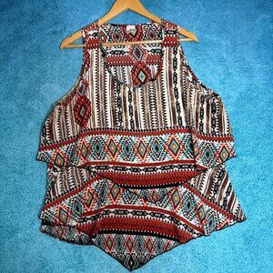 Vintage Libian Boho Cami Tank - 2XL Layered Look